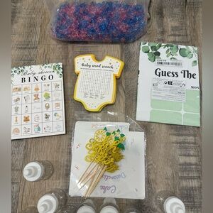 Baby Shower / Gender Reveal - Bundle of Party Decor / Games / Party Favors